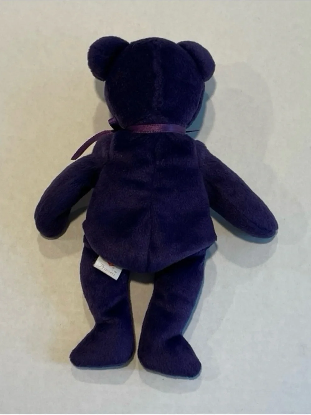 TY BEANIE- PRINCESS DIANA BEAR--NO TAG- PURPLE WITH ROSE